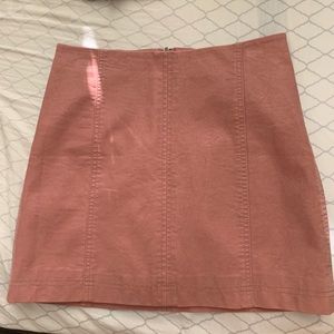 Free People pink soft leather skirt!